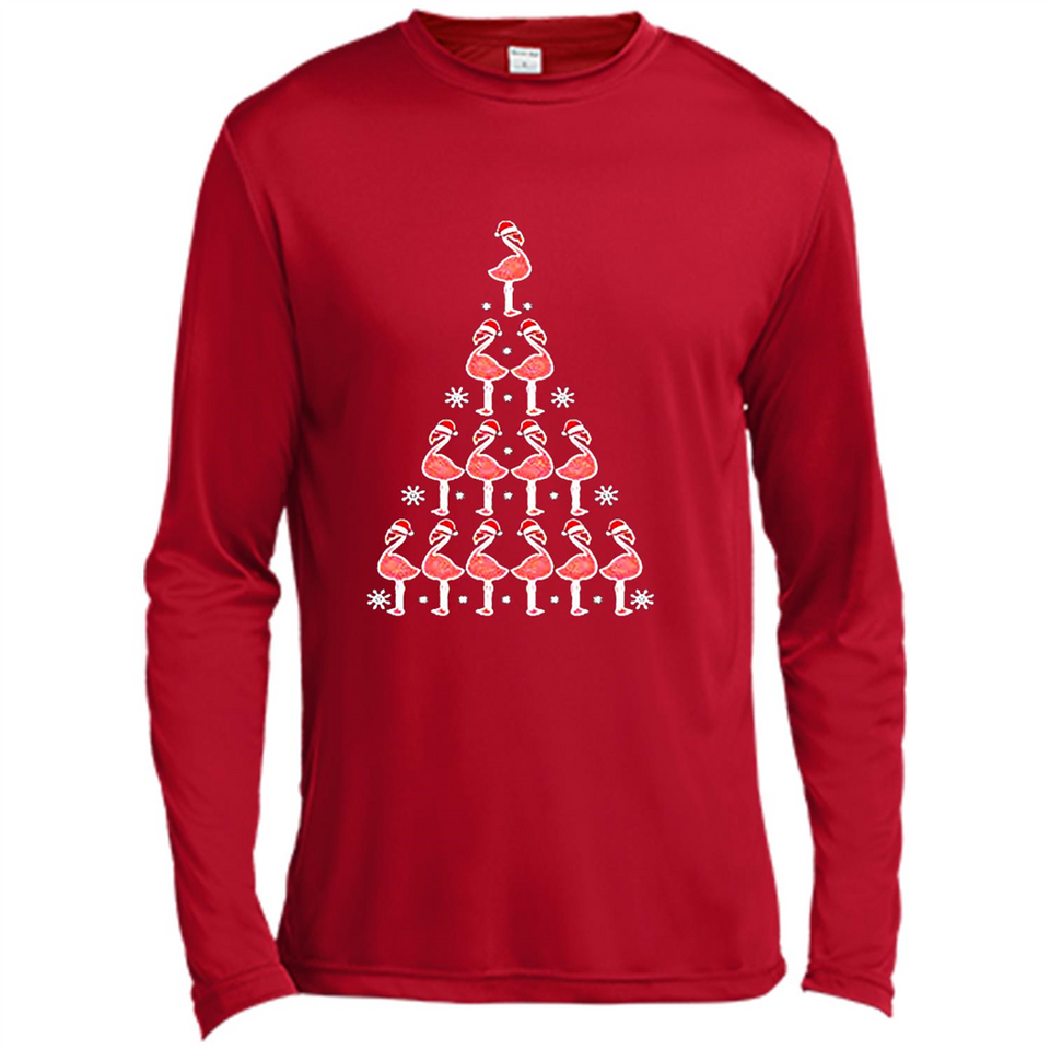 Flamingo Christmas Tree Flamingo - Canvas Long Sleeve T-Shirt