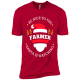 Be Nice to Farmer Santa Watching Christmas 1 - Premium Short Sleeve T-Shirt