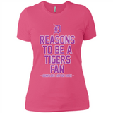 Reasons to be a Detroit Tigers Fan Complete List on Back - Ladies' Boyfriend T-Shirt