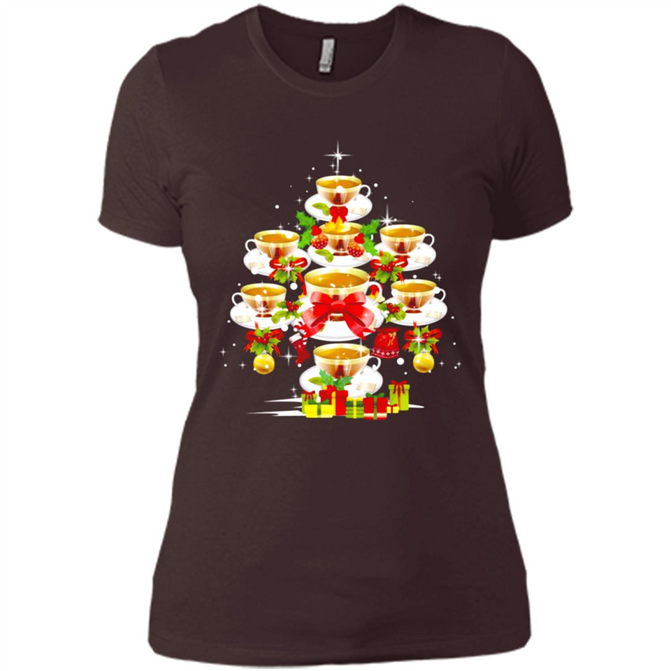 Tea Christmas Tree T-shirt Funny Tea Xmas Gift