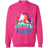 Unicorns are born in March Birthday Rainbow Gift Ladies Custom