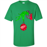 GRINCH HAND HOLDING DETROIT RED WINGS GLITTER CHRISTMAS PINGPONG