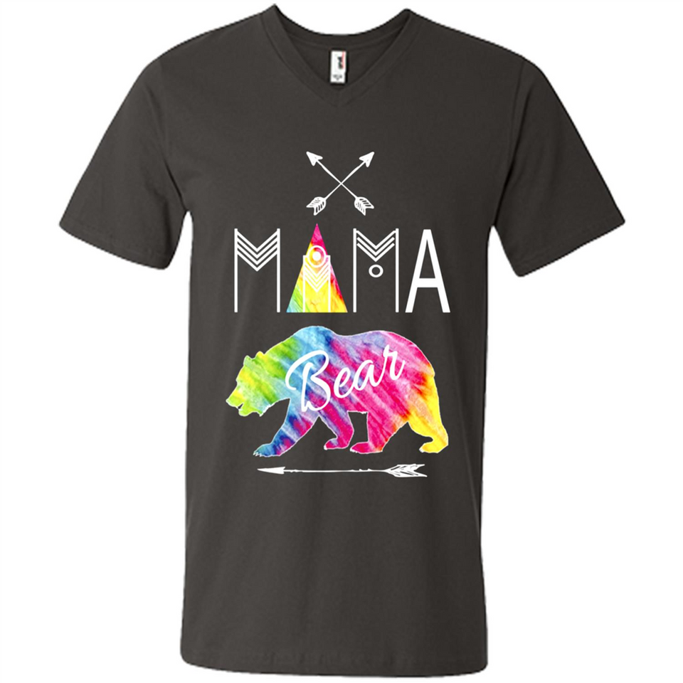 Mama Bear Shirt Tie Dye Family Vacation & Camping Tee - Men's V-Neck