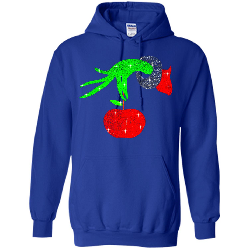 Christmas The Grinch Hand Holding Apple Ornament sweater - Hoodie