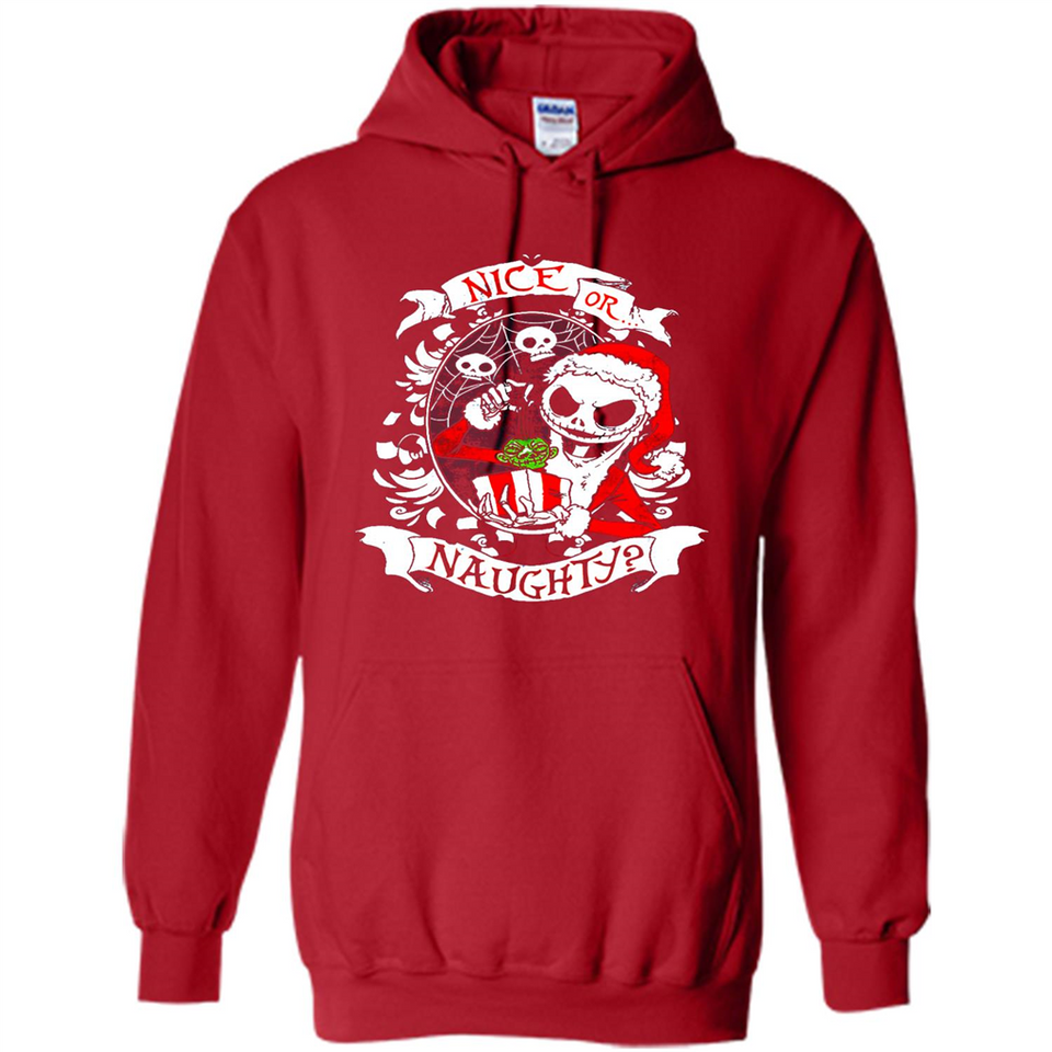 Christmas Shirt, Santa Nice Or Naughty Xmas - Hoodie