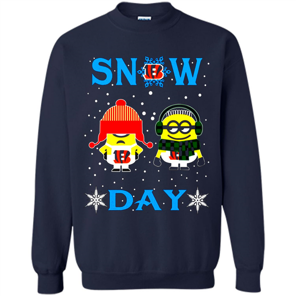 Snow Day Shirt For Cincinnati Bengals Vs Minion Fans pingpong