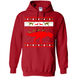 Dinosaur and Santa Clause Ugly Christmas Sweater - Hoodie