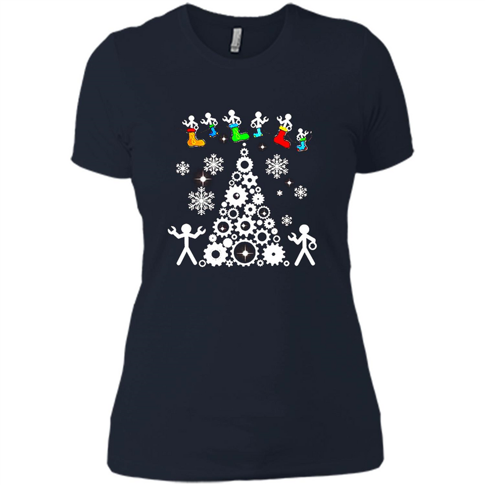 Funny Mechanics Ugly Christmas 2018 - Ladies' Boyfriend T-Shirt