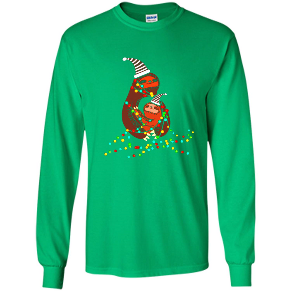Christmas Lights Sloth Long Sleeve Santa Sloth - Long Sleeve T-Shirt