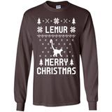 Vintage Tee For Women Men Graphic Shirts Lemur Ugly Christmas Sweater - Long Sleeve T-Shirt