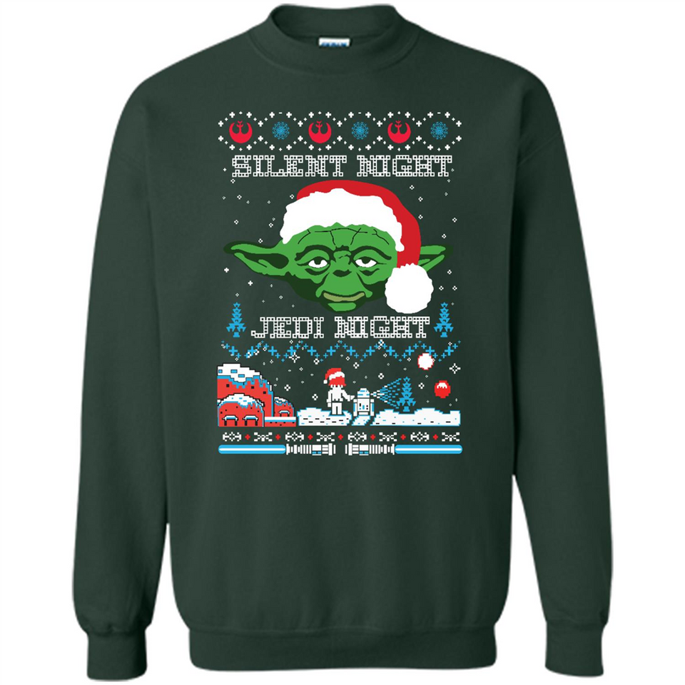 YODA SILENT NIGHT JEDI NIGHT CHRISTMAS UGLY SWEATER