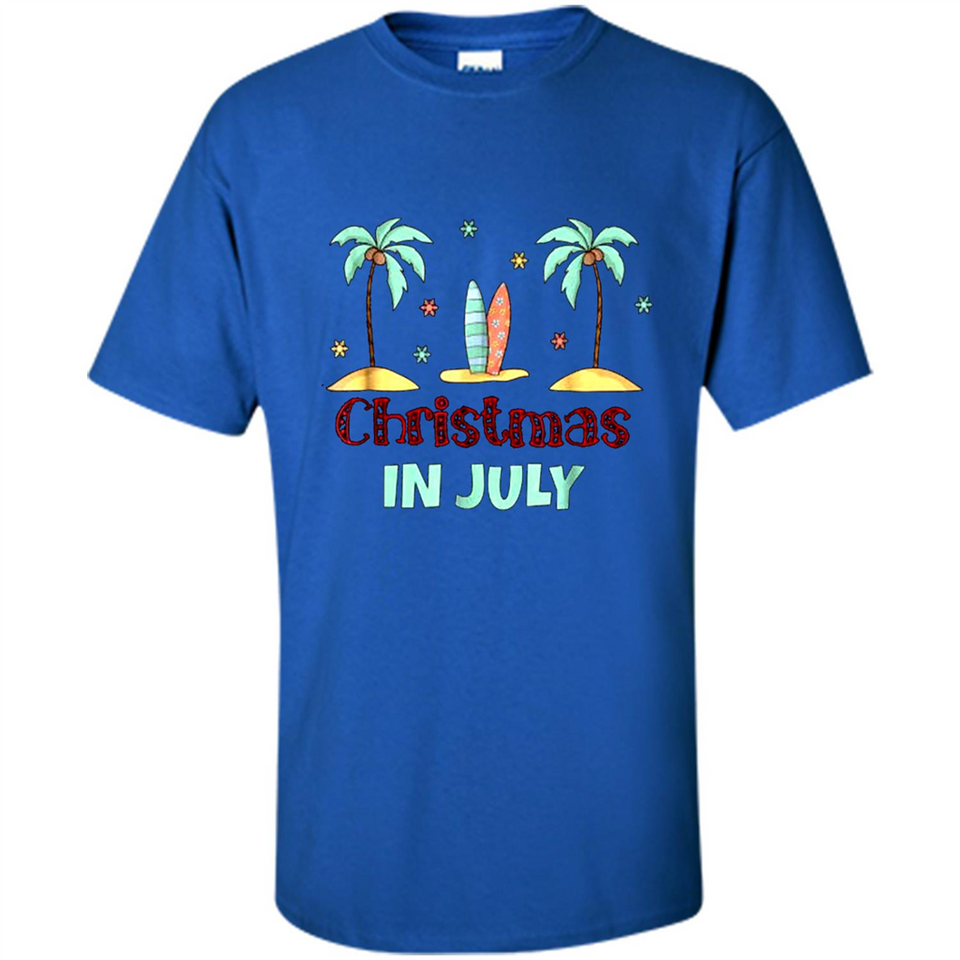 Christmas In July Shirt Surfing Palm Trees Surfboard - Shirt