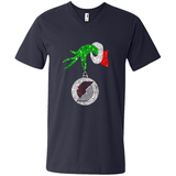 Amazing shirt Portland Trail Blazers Glitter Grinch Monogram Ornament Christmas - Men's V-Neck