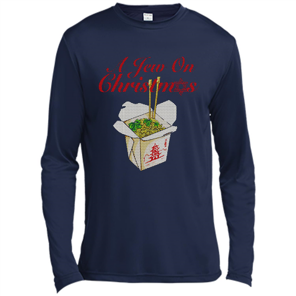 Christmas Ugly Sweater A Jew On Christmas - Canvas Long Sleeve T-Shirt