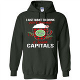 I Just Want To Drink Hot Chocolate & Watch Washington Capitals Ugly Christmas Sweater PINGPONG