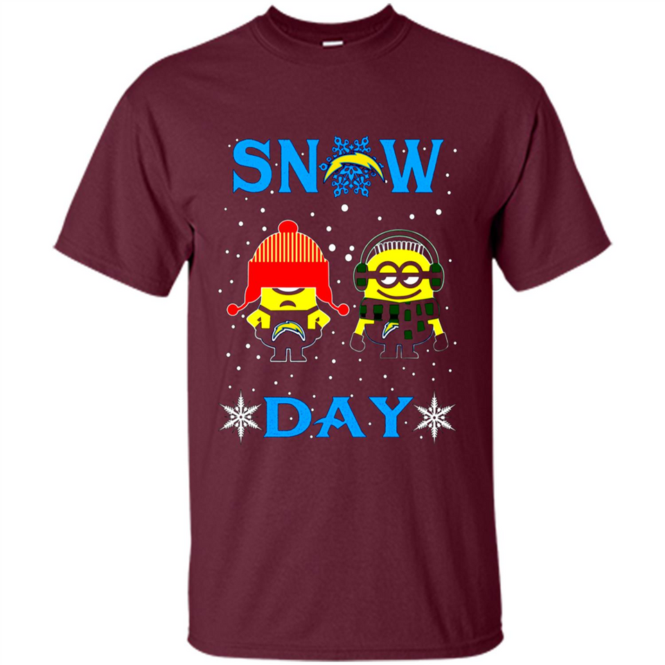 Snow Day Shirt For Los Angeles Chargers Vs Minion Fans pingpong