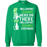 Shirt For Dr Seuss Cat And Seattle Seahawks Fans - Sweatshirt