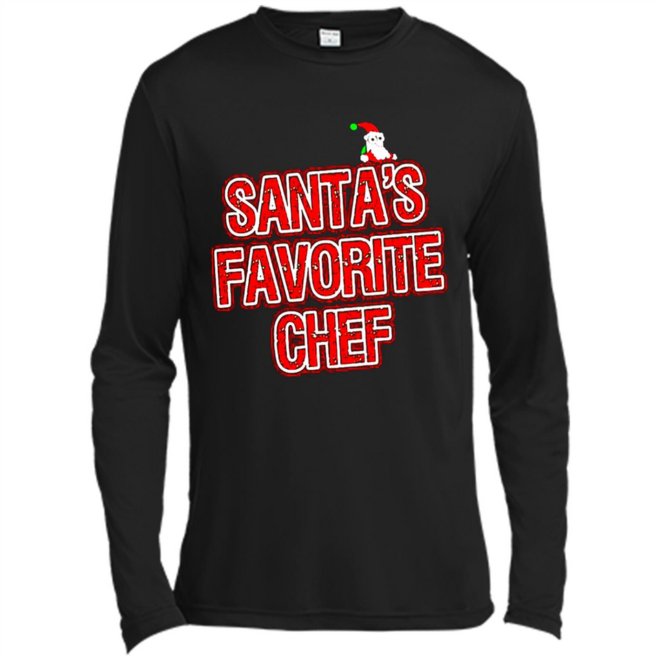Funny Christmas Clothes - Santas Favorite Chef - Canvas Long Sleeve T-Shirt