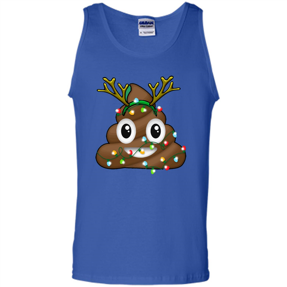 Reindeer Poop Emoji Cute Merry Christmas T-Shirt - Tank Top