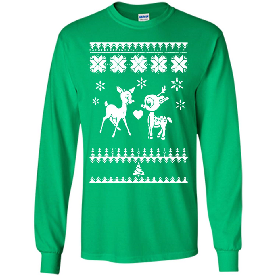 Rudolph and Clarice Ugly Christmas Sweater - Long Sleeve T-Shirt