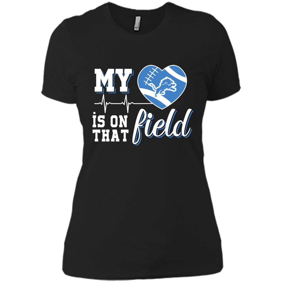 Detroit Lions Football My Heart is on that Field - Ladies' Boyfriend T-Shirt