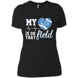 Detroit Lions Football My Heart is on that Field - Ladies' Boyfriend T-Shirt