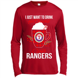 I Just Want To Drink Hot Chocolate & Watch Texas Rangers Ugly Christmas Sweater PINGPONG