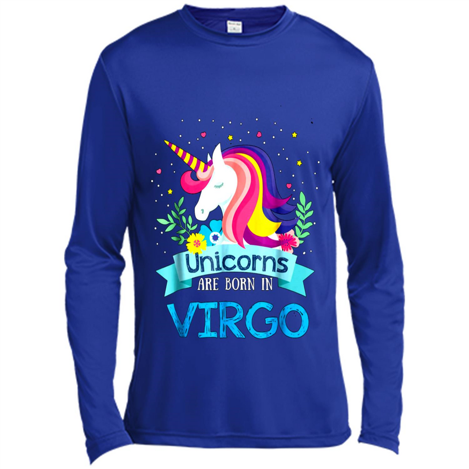 Unicorns are born in Virgo Birthday Rainbow Gift Ladies Custom