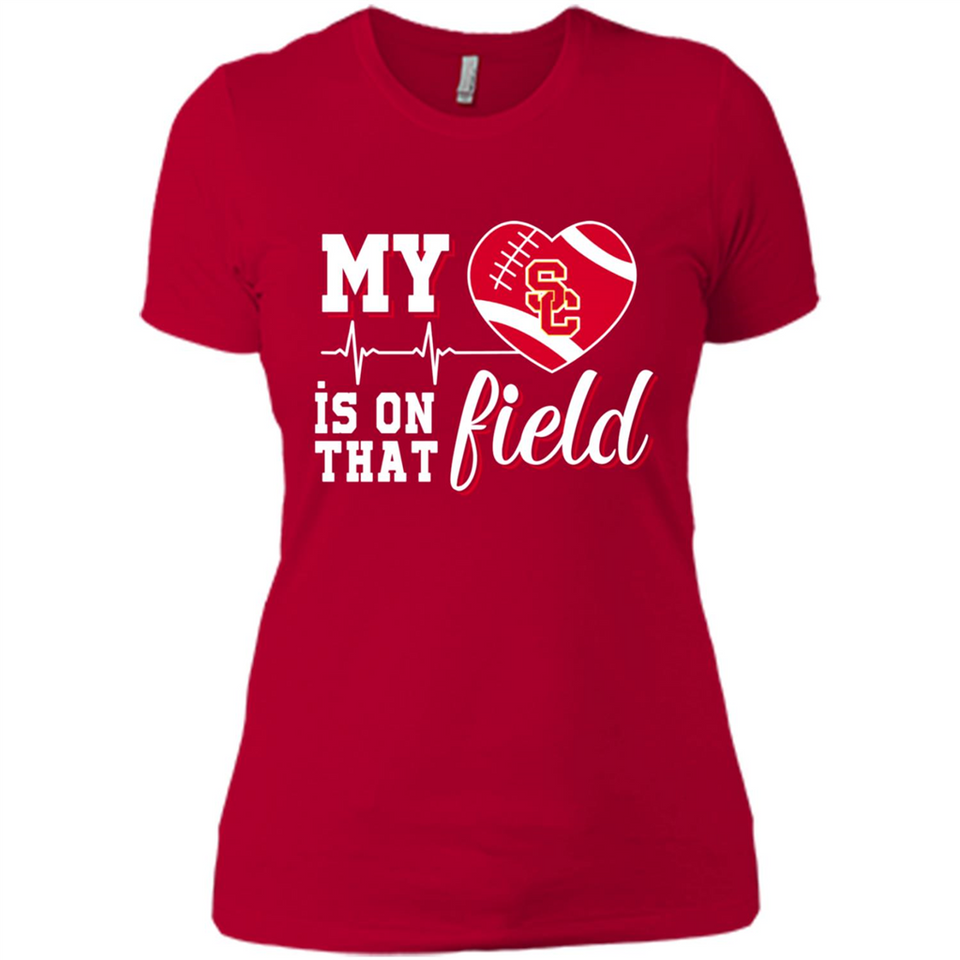 USC Trojans Football My Heart is on that Field - Ladies' Boyfriend T-Shirt