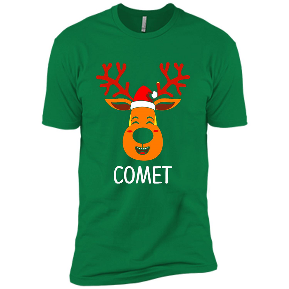 Comet Santa Claus Funny Xmas Holiday T-Shirt - Premium Short Sleeve T-Shirt