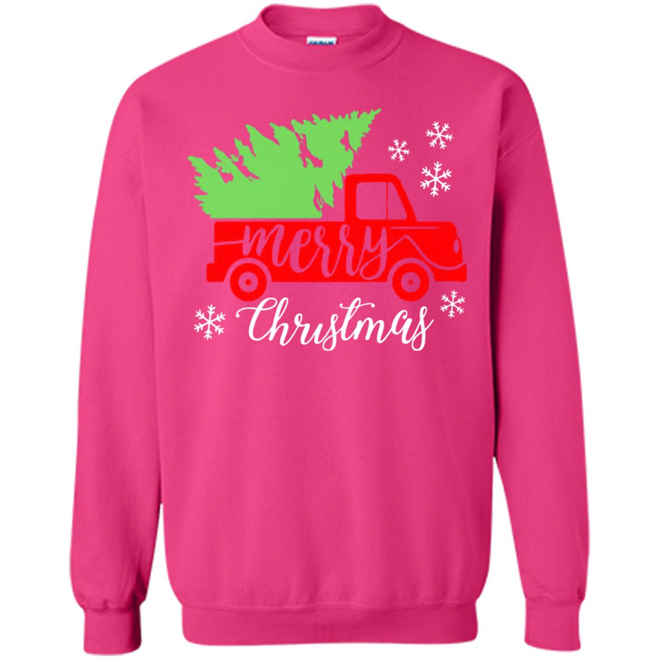 Vintage Christmas Classic Truck T-Shirt with Snow and Tree
