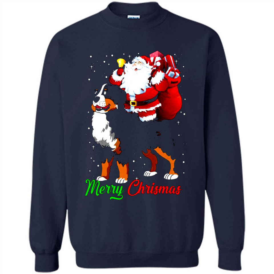 Merry Christmas Santa Claus With Big Dog sweater PINGPONG