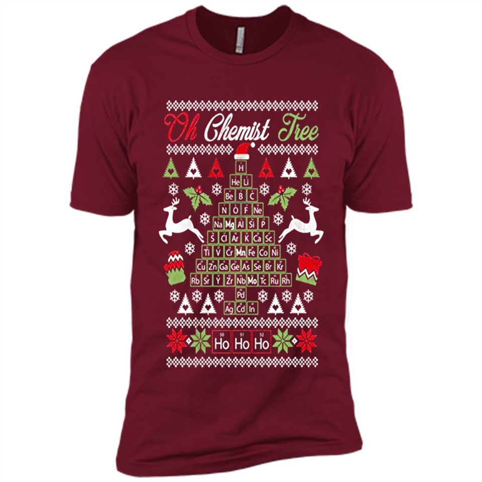 Chemist Tree Shirt Oh Chemistry Tree Ugly Christmas - Premium Short Sleeve T-Shirt