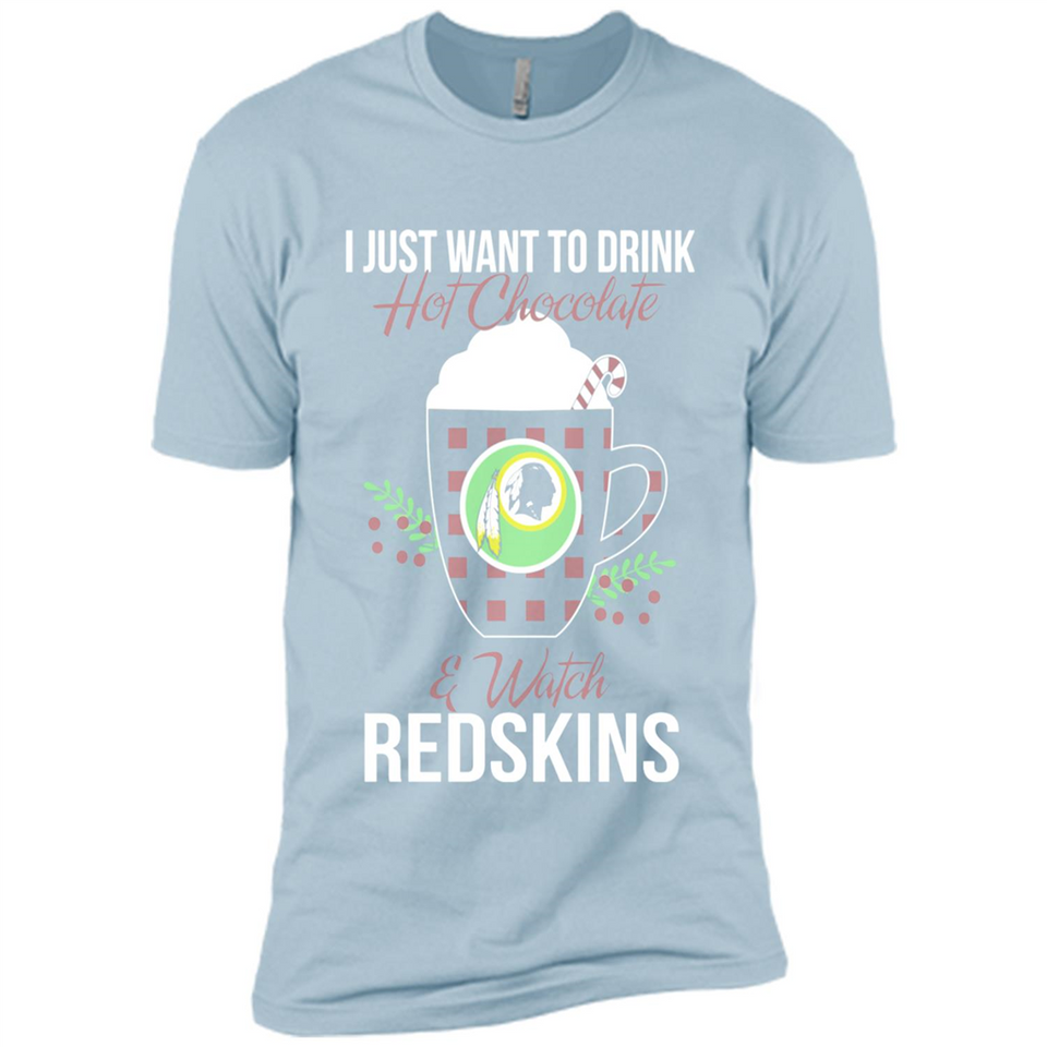 I Just Want To Drink Hot Chocolate & Watch Washington Redskins Ugly Christmas Sweater PINGPONG