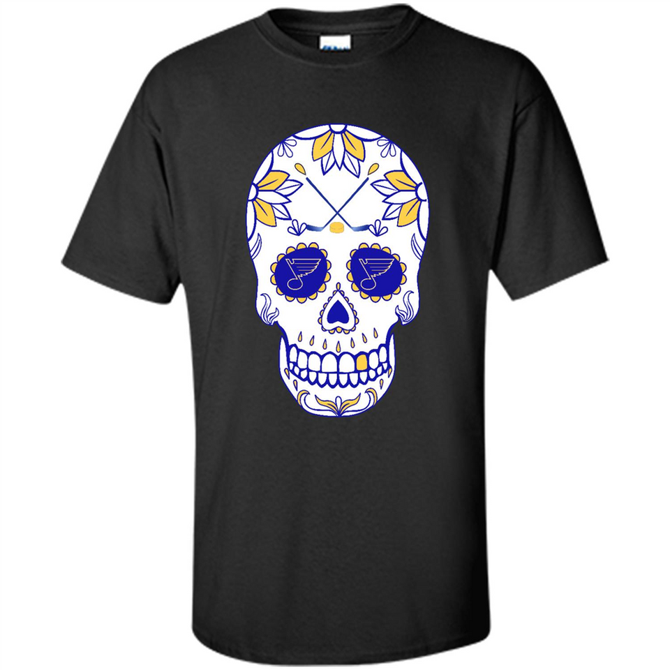 St. Louis Blues Hockey Sugar Skull Day of the Dead