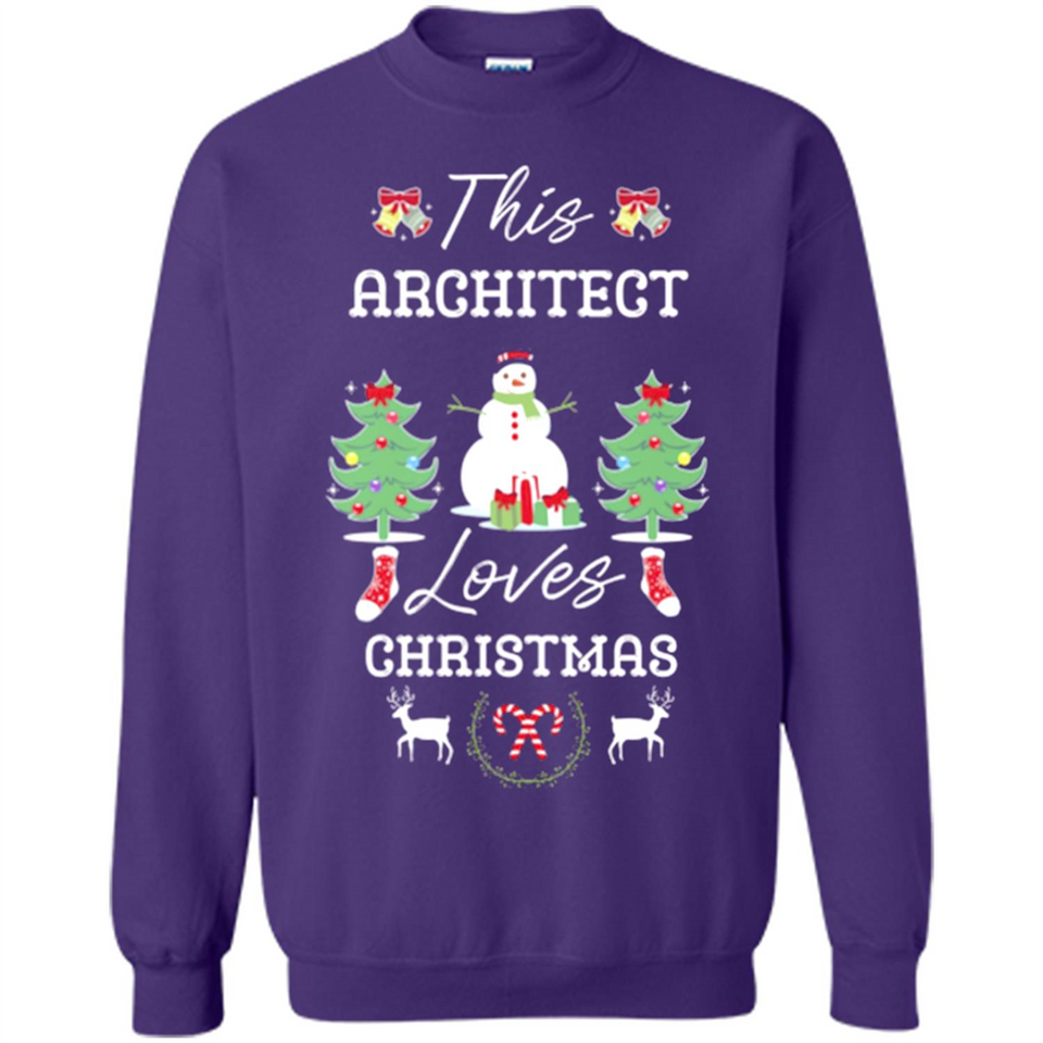 This Architect Loves Christmas Tree Shirt with Snowman