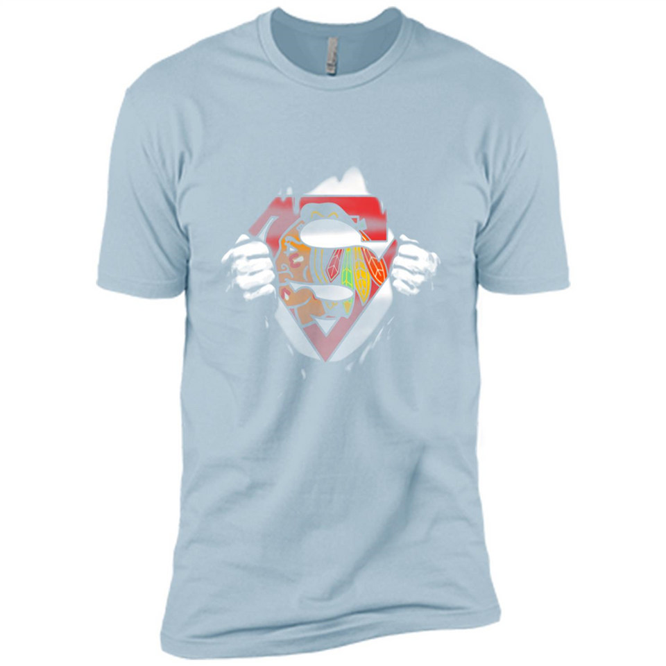 Chicago Blackhawks And Superman Fans - Premium Short Sleeve T-Shirt