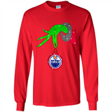GRINCH HAND HOLDING EDMONTON OILERS GLITTER CHRISTMAS PINGPONG
