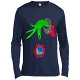 GRINCH HAND HOLDING GOLDEN STATE WARRIORS GLITTER CHRISTMAS PINGPONG