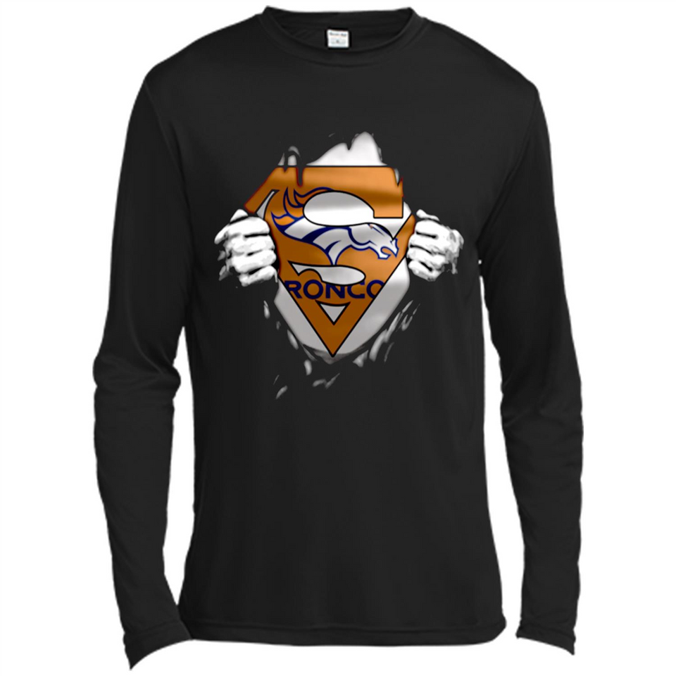 Denver Broncos And Superman Fans - Canvas Long Sleeve T-Shirt