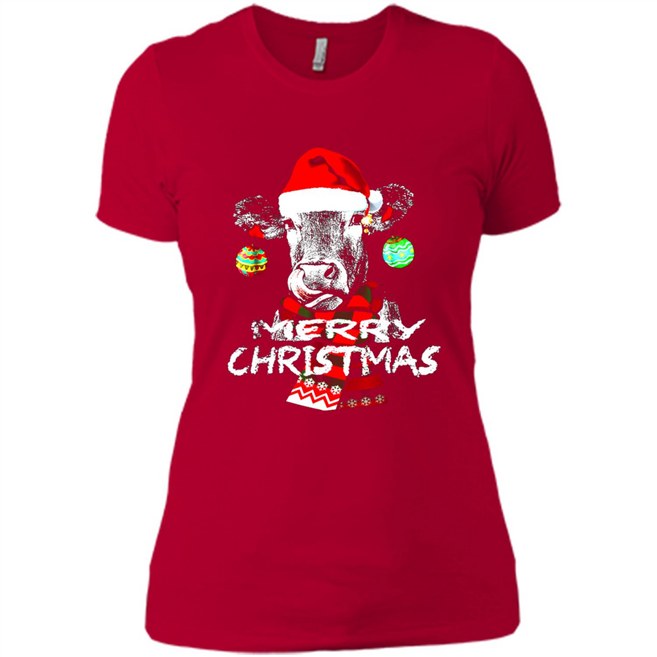 Fabulous Mooey christmas Heifers Cow Christmas lights - Ladies' Boyfriend T-Shirt