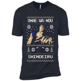 Omae Wa Mou Shindeiru Ugly Christmas Sweater - Premium Short Sleeve T-Shirt