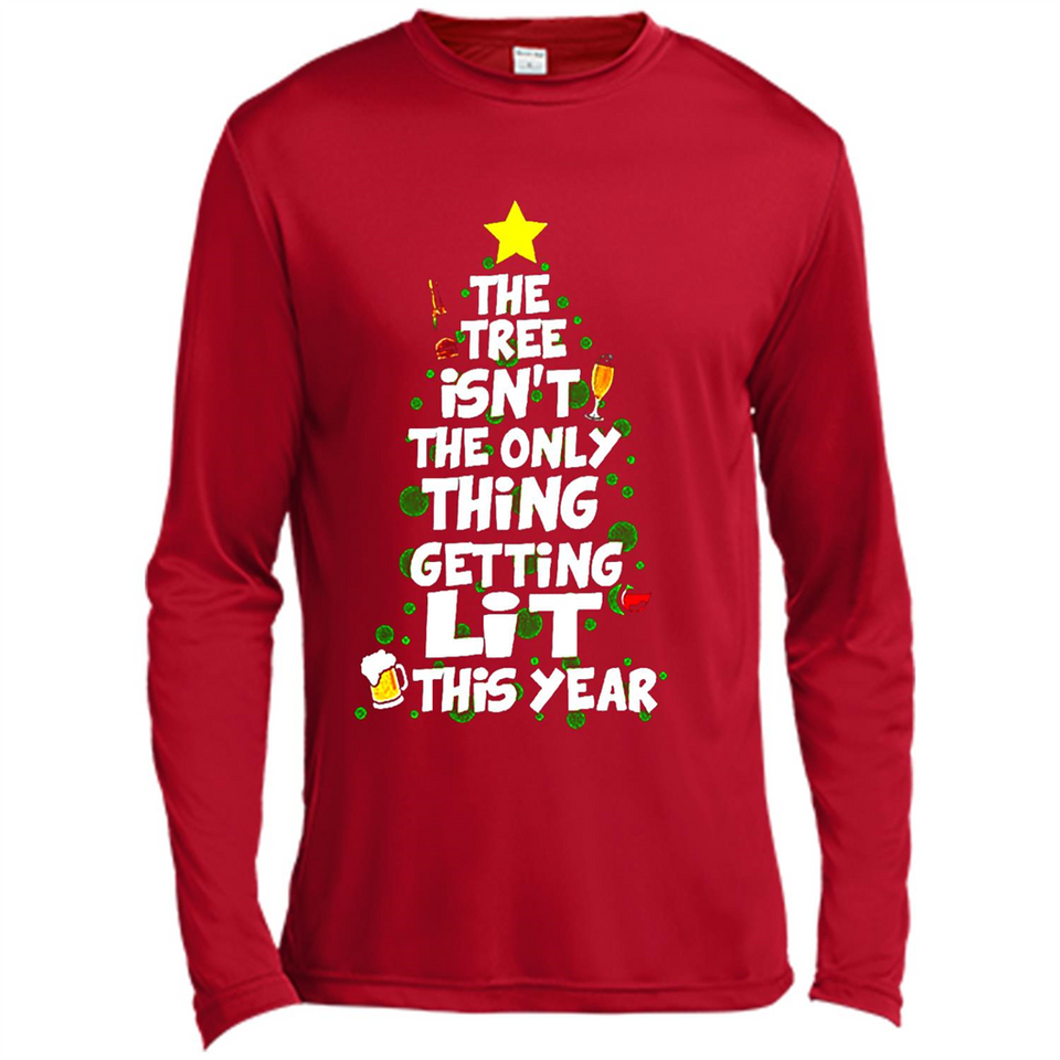 Funny Christmas Tree Drinking Sweatshirt Adult Boozy Festive - Canvas Long Sleeve T-Shirt
