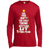 Funny Christmas Tree Drinking Sweatshirt Adult Boozy Festive - Canvas Long Sleeve T-Shirt