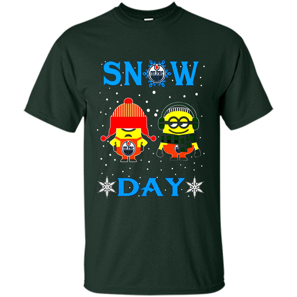 Snow Day Shirt For Edmonton Oilers Vs Minion Fans pingpong