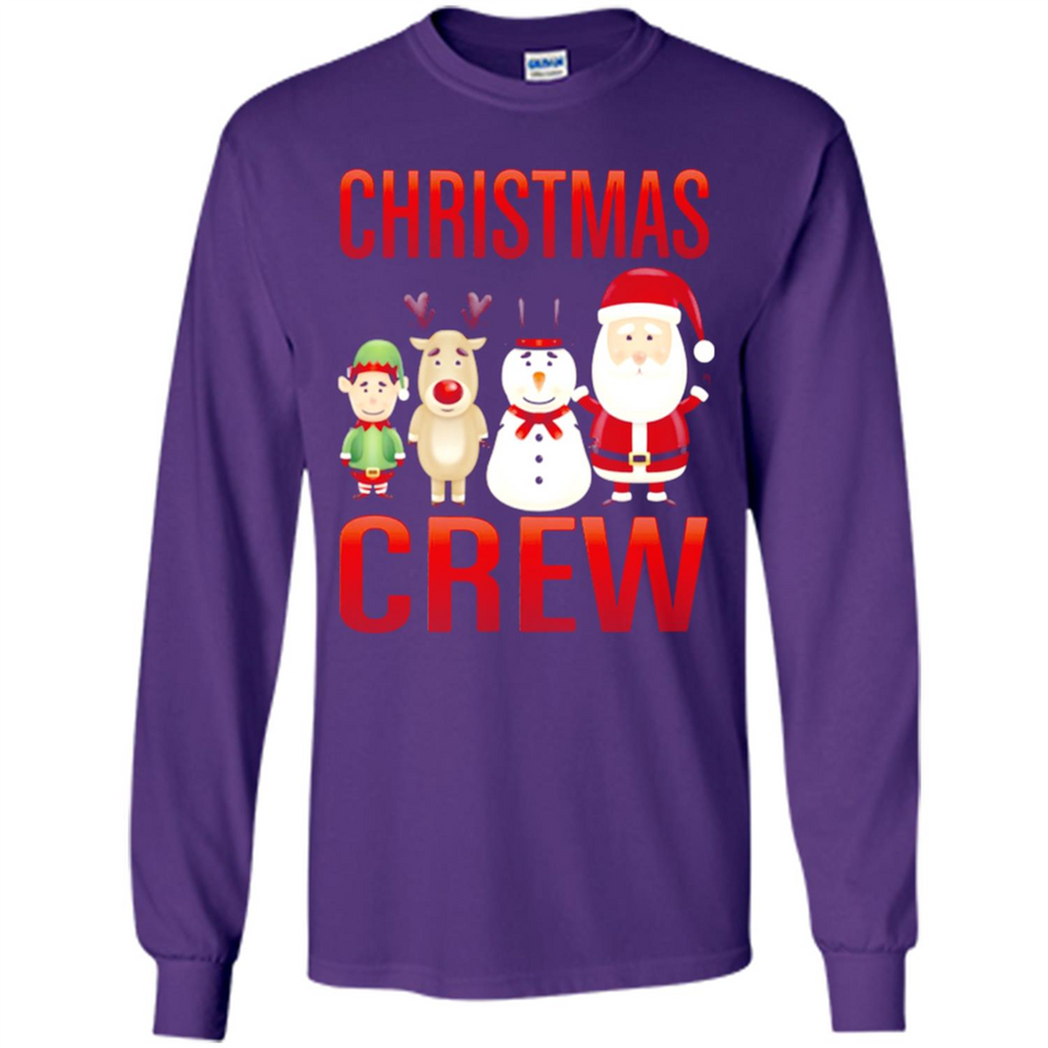CHRISTMAS CREW Shirt X-mas Santa Snowman Reindeer Elf - Long Sleeve T-Shirt