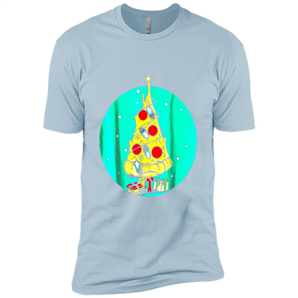 Funny Pizza Ugly Christmas Sweater Xmas Pizza Tree - Premium Short Sleeve T-Shirt