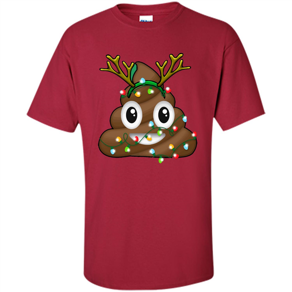 Reindeer Poop Emoji Cute Merry Christmas T-Shirt - Shirt