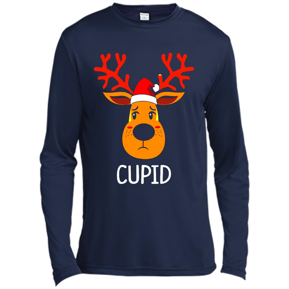 Cupid Santa Claus Funny Xmas Holiday T-Shirt - Canvas Long Sleeve T-Shirt