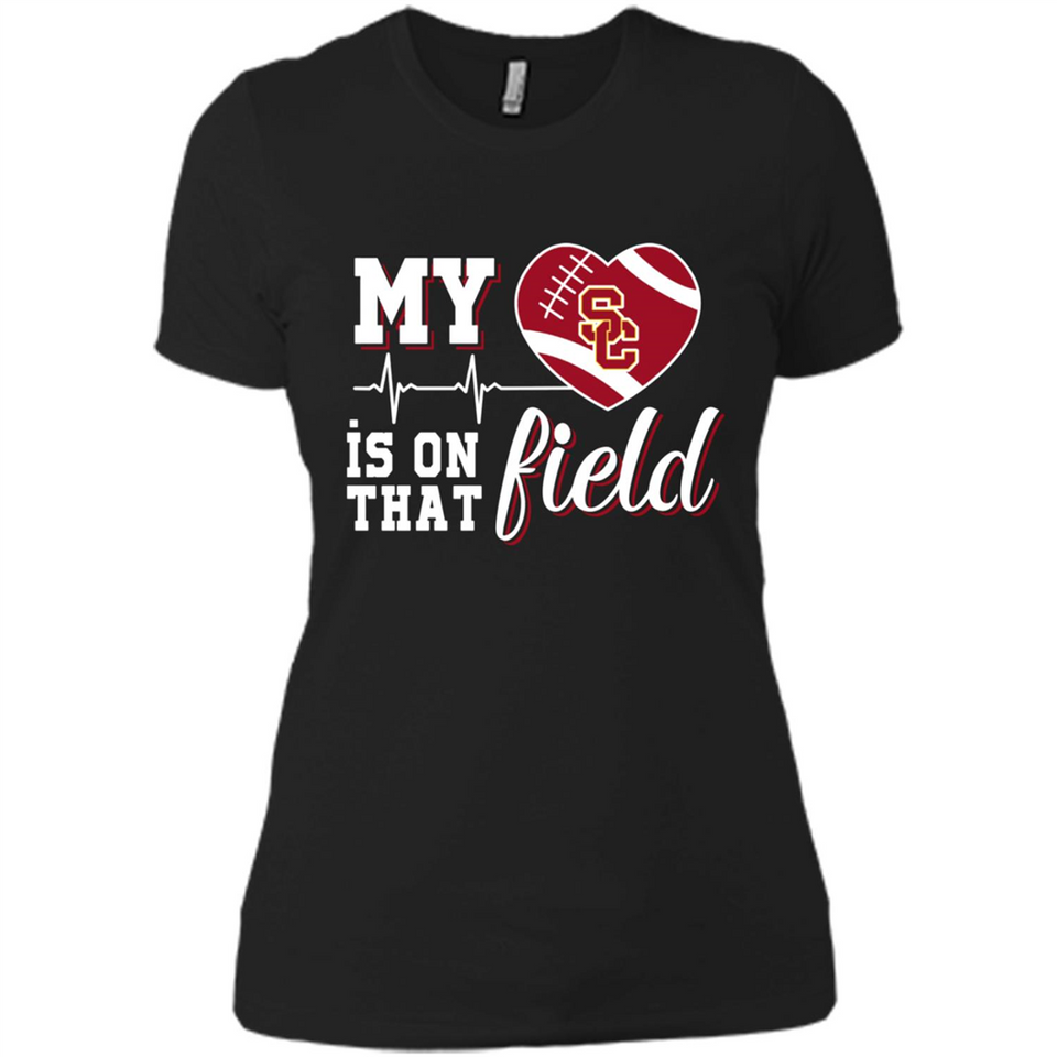 USC Trojans Football My Heart is on that Field - Ladies' Boyfriend T-Shirt